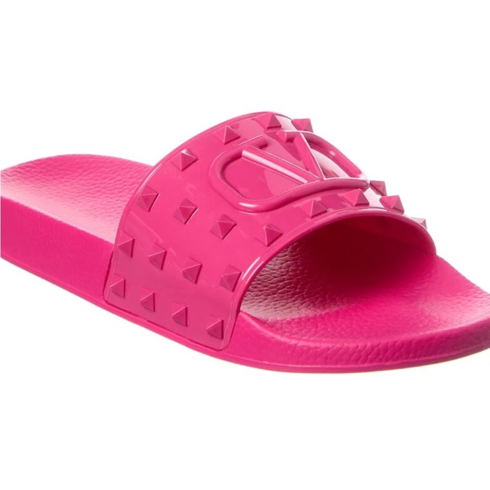 Pink Studded Slide Sandals